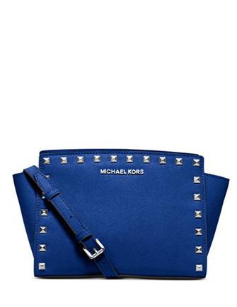 Michael Michael Kors Selma Medium Studded Messenger, Electric Blue