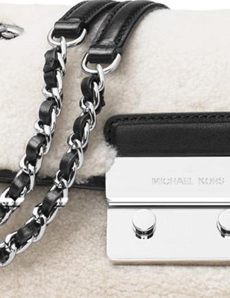 Michael Michael Kors Small Metallic Leather Chain Shoulder Bag