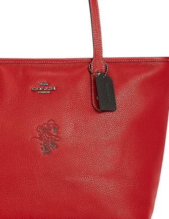 Coach Minnie Motif City Tote in Pebble Leather