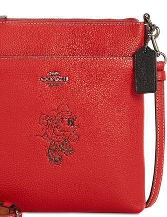 Coach Minnie Motif Messenger Crossbody in Pebble Leather