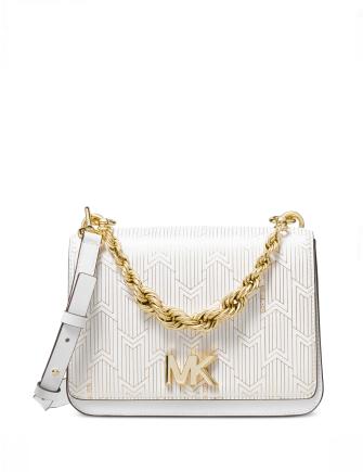 Michael Kors Mott Chain Metallic Deco Swag Leather Shoulder Bag, New with  Tag