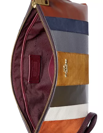 Coach Patchwork Stripes Large Charlie Pouch Brixton Baker