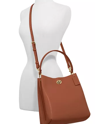 Polished pebble leather charlie bucket crossbody hotsell