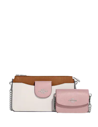 Shop Coach SIGNATURE 2021 SS Poppy Crossbody In Colorblock Signature Canvas  (C4215) by San-Alpha