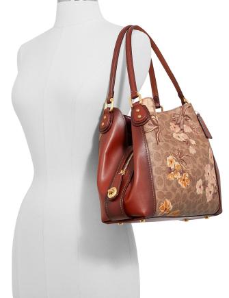 Coach edie 31 signature rose print shoulder bag sales
