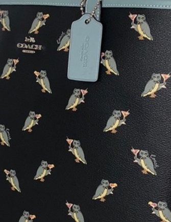 Coach Reversible City Tote With Party Owl Print