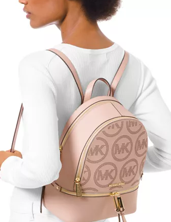 Michael Michael Kors Rhea Zip Small Leather Backpack Soft Pink
