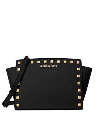 Michael Michael Kors Selma Medium Studded Saffiano Messenger