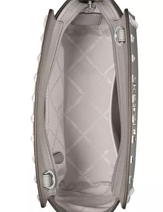 Michael Kors Selma handbag satchel crossbody Black Silver hardware