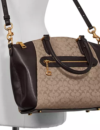 Coach Signature Jacquard Elise Satchel Brixton Baker