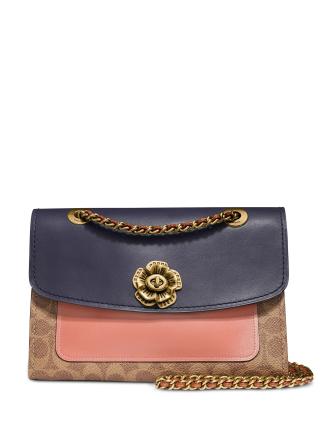 Coach Signature Colorblock Pocket Parker Shoulder Bag Brixton Baker