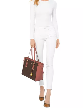 Michael kors signature voyager sales multifunction top zip tote