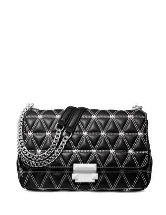 Michael Michael Kors Sloan Logo Studded Chain Shoulder Bag Brixton Baker
