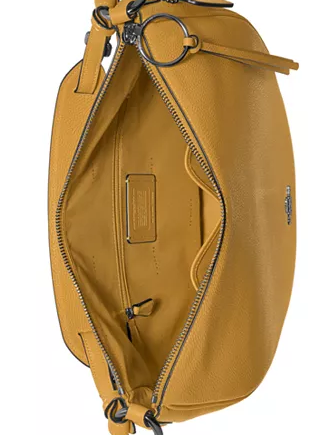 Coach Sutton Hobo Bag in Navy Blue Pebble Leather - Shoulder Bag