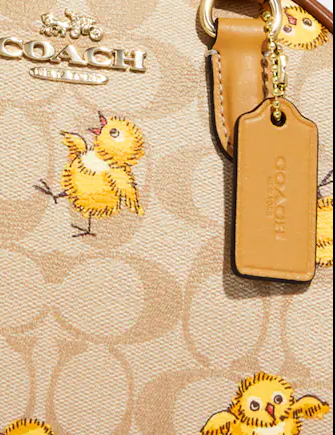 Coach Sydney Satchel In Signature Canvas With Tossed Chick Print Coach Sydney Satchel In Signature Canvas With Tossed Chick Print