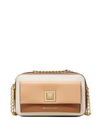 Michael michael kors crossgrain leather double hotsell zip crossbody