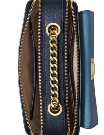 Sylvia tricolor crossgrain leather top zip satchel shop