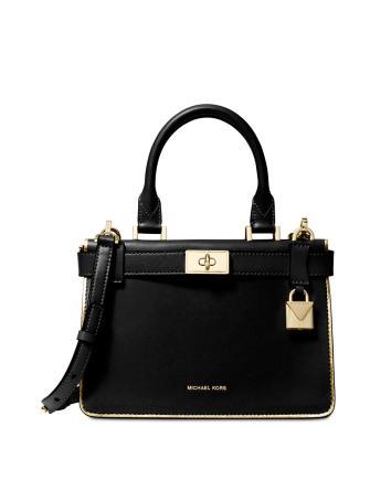 Tatiana small logo best sale and leather satchel