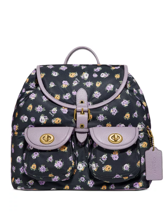 Coach Vintage Rose Print Nylon Cargo Backpack