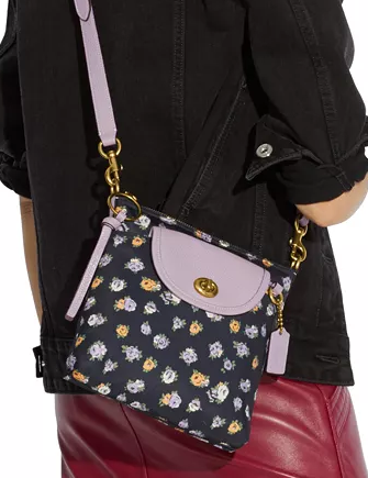 Coach Vintage Rose Print Nylon Cargo Crossbody Brixton Baker