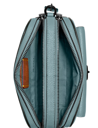 Coach metallic shop blue camera bag