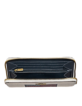 Coach Accordion Zip Wallet Americana Flag Motif