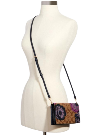 Anna foldover crossbody discount clutch in signature canvas