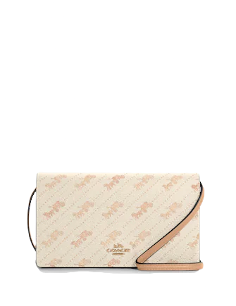 Coach Anna Foldover Crossbody Clutch With Horse And Carriage Dot Coach Anna Foldover Crossbody Clutch With Horse And Carriage Dot