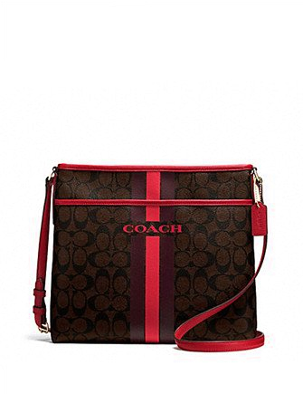 Coach Signature Varsity Stripe File Crossbody Bag Brixton Baker