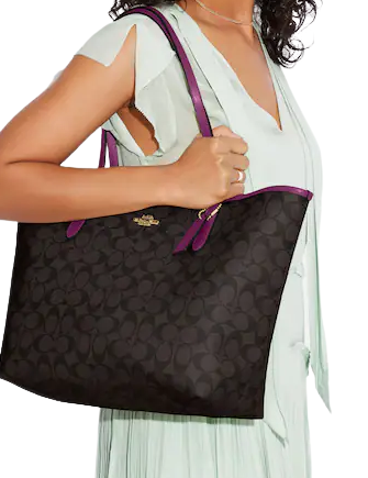 Purple coach city tote Outlet