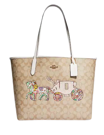 Coach City Tote In Signature Canvas With Horse And Carriage