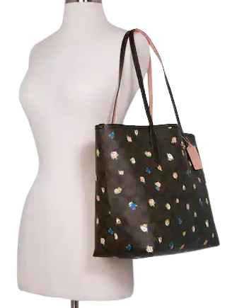 City tote in signature canvas with vintage mini rose print Outlet