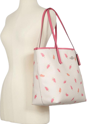 Coach Reversible City Tote in Signature Canvas with Watermelon Print