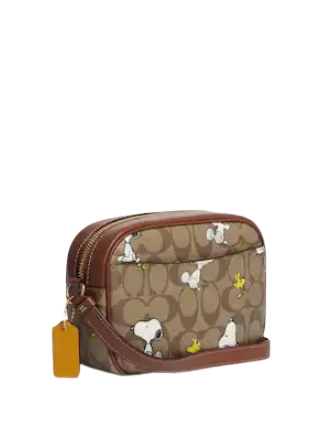 Coach Coach X Peanuts Mini Jamie Camera Bag In Signature Coach Coach X Peanuts Mini Jamie Camera Bag In Signature