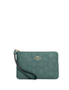 Coach Corner Zip Wristlet In Perforated Signature Leather