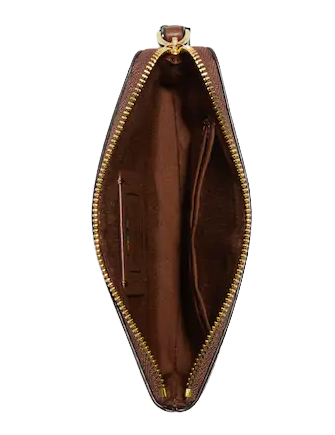 Coach Corner Zip Wristlet In Rainbow Signature Canvas