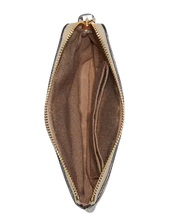Coach Corner Zip Wristlet In Signature Canvas With Pear