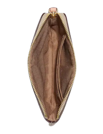 Coach Corner Zip Wristlet In Signature Canvas With Strawberry Print