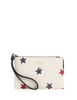 Coach Corner Zip Wristlet With American Star Print