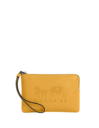 Coach Corner Zip Wristlet With Horse And Carriage