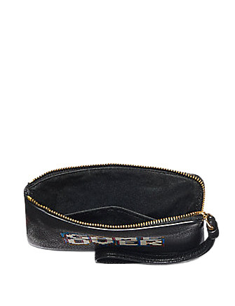 Coach Corner Zip Wristlet With Pac Man Game Over