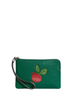 Coach Corner Zip Wristlet With Radish
