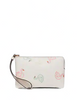 Coach Corner Zip Wristlet With Swan Print