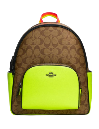 coach court backpack in colorblock signature canvas Coach Court Backpack In Colorblock Signature Canvas