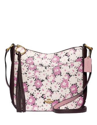 Chaise pansy print leather crossbody hotsell
