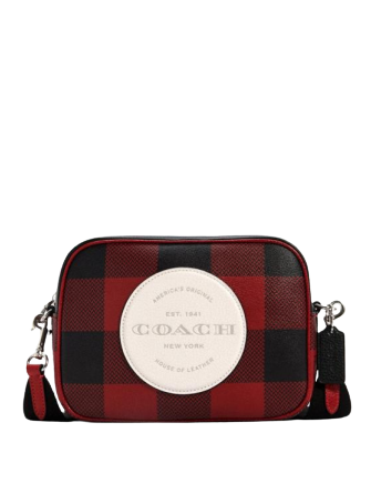 Coach plaid camera bag Clearance