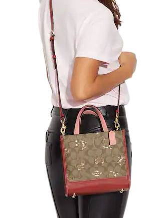 Dempsey tote 22 in signature canvas with dancing kitten print Clearance