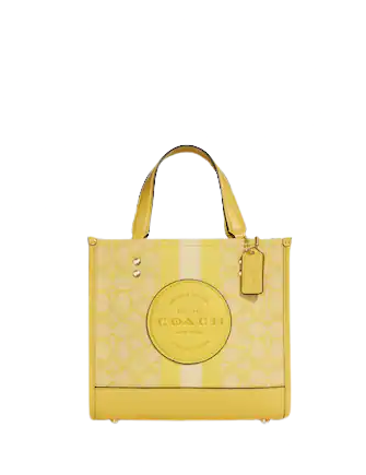 Coach Dempsey Tote 22 In Signature Jacquard With Stripe And Coach Patch Brixton Baker