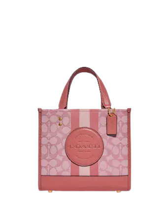 Coach Dempsey Tote 22 In Signature Jacquard With Stripe And Coach Coach Dempsey Tote 22 In Signature Jacquard With Stripe And Coach