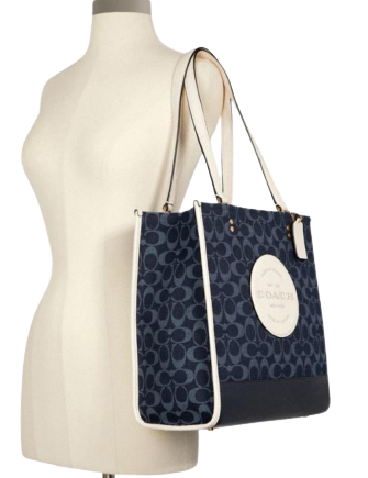 Coach Dempsey Tote In Signature Jacquard With Patch